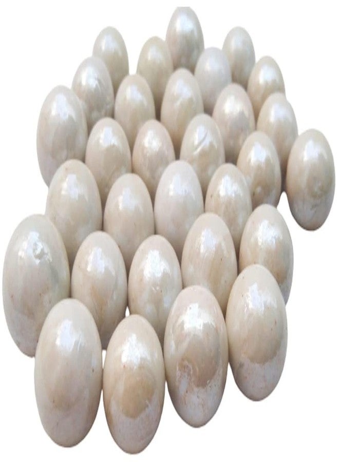LUCKYMORDEN 100 PCS White Colour 10-15 MM Glass Playing Balls Kanche Goli Traditional Indian Game Glass Stones Aquarium Fillers Gel Candle Fillers - Image 2